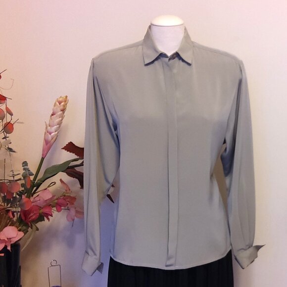VTG Jaeger Bow Tie Neck Blouse Shirt Women’s Dressy Elegant Top XL 16 - Picture 8 of 11